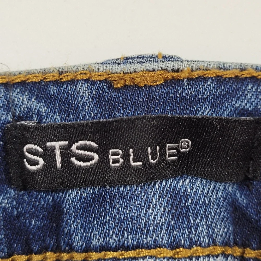 STS Blue Piper Ankle Skinny Jeans Womens 27 Blue Excellent Distressed Pearl Gem‎